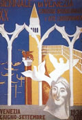 Biennale di Venezia, 1936, bozzetto di manifeso non realizzato, tempera e pastello su carta, cm 100x70, Napoli, collezione Elio Mazzella
